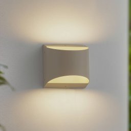 Lindby LED outdoor wall light Lenore, beige, metal, 13.5 cm