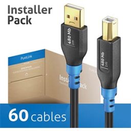 PURELINK FI-U200-010-PCK - USB 480 Mb/s cable, A plug to B plug, 1.0 m, pack of 60
