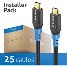 PURELINK FI-U400-020-PCK - USB 20 Gb/s cable, C plug, 2.0 m, pack of 25