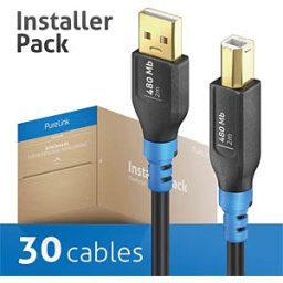 PURELINK FI-U200-020-PCK - USB 480 Mb/s cable, A plug to B plug, 2.0 m, pack of 30
