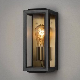 Konstsmide Carpi outdoor wall lamp, black, width 12.5 cm