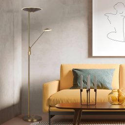 Trio Lighting LED floor lamp Brantford reading lamp, antique brass