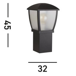 Searchlight Seattle pillar light, IP44, black, height 45 cm, metal