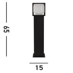 Searchlight Athens LED path light, IP54, black, height 65 cm, metal