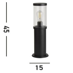 Searchlight Bakerloo pillar light, IP44, black, height 45 cm, metal