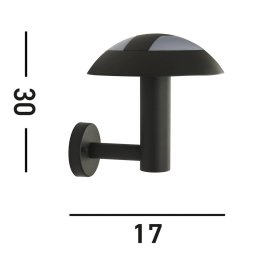 Searchlight LED outdoor wall light MUSHROOM, IP44, black, mushroom shape