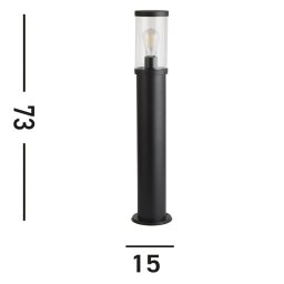 Searchlight Bakerloo bollard light, IP44, black, height 73 cm, metal