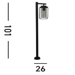 Searchlight Reed path light, IP44, black, height 100 cm, metal