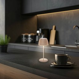 Briloner LED rechargeable table lamp Brilo unplugged Riffle, 20 cm, beige