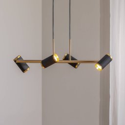 Lucea Hanging light Lumens black/gold antique length 66 cm 4-bulb metal