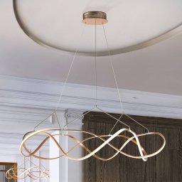 Schuller Valencia Molly LED pendant light, dimmable, Ø 110 cm, rose gold