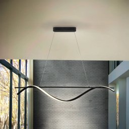 Schuller Valencia Boa LED pendant light, black matt, metal