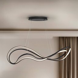 Schuller Valencia Danza LED pendant light, black matt, metal, aluminium