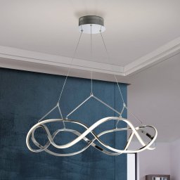 Schuller Valencia Molly LED pendant light, chrome, dimmable, Ø 80 cm