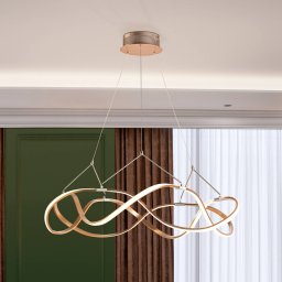 Schuller Valencia Molly LED pendant light, rose gold, dimmable, Ø 80 cm