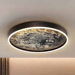 Schuller Valencia LED ceiling light Stone Ø 60 cm, CCT, black, metal, acrylic