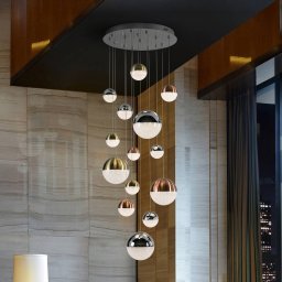 Schuller Valencia Sphere LED pendant light, 14-fl., dimmable, Ø 60 cm, multicoloured