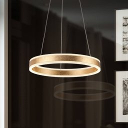 Schuller Valencia LED pendant light Helia, gold-coloured, Ø 50 cm, metal