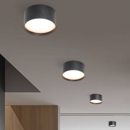 LED ceiling lamp CMD 9094, Ø 15 cm, anthracite, IP44, metal