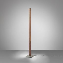 Quitani Elis LED floor lamp, walnut/nickel