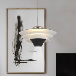 Viokef LED hanging light Manley, black/white, Ø 22 cm, metal