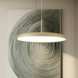 Viokef LED hanging light Art, cream and gold, Ø 45 cm, metal