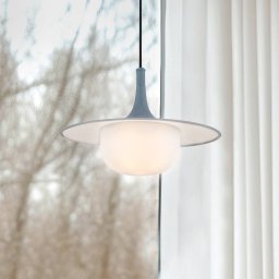 Viokef Fred hanging light, grey/white, Ø 35 cm, plastic/metal