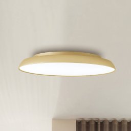 Viokef LED ceiling lamp Art, Ø 45 cm, cream-gold, metal