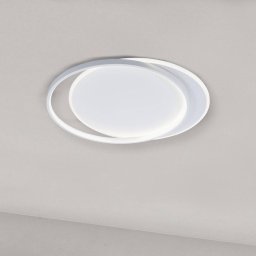 Viokef LED ceiling lamp Evelyn, white, length 55 cm, metal