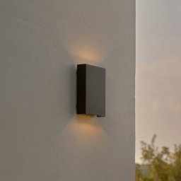 Nordlux LED outdoor wall lamp Fold Seaside up/down, 15 x 21 cm, black