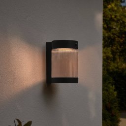 Nordlux Coupar solar outdoor wall light, black, plastic, IP44