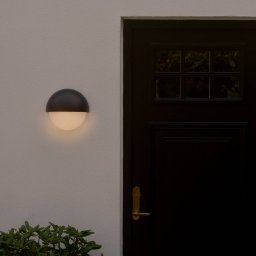 Nordlux Scorpius Maxi Round outdoor wall light, black, plastic