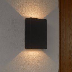 Nordlux LED outdoor wall lamp Fold Seaside up/down, 10 x 15 cm, black
