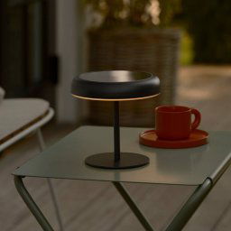 Nordlux LED solar battery table lamp Elmer, black, metal, IP44