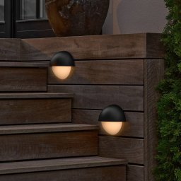 Nordlux Scorpius Round outdoor wall light, black, plastic