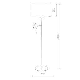 Nowodvorski Lighting Hotel Plus floor lamp with reading lamp, white