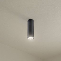SOLLUX LIGHTING Carbon ceiling light, black, height 20 cm, aluminium