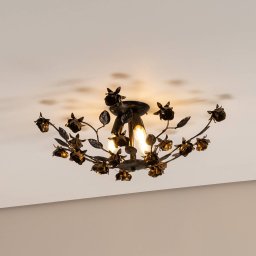 ONLI Carolina ceiling light, bronze, 3-bulb, iron