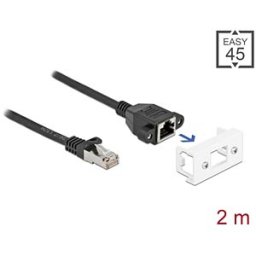 DELOCK 87112 - Network extension cable, Easy 45, S/FTP, Cat.6a, 2 m, black