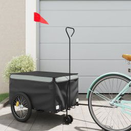 vidaXL Bike Trailer Black and Grey 30 kg Iron