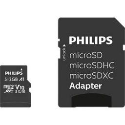 PHILIPS MEDIA PHI FM51MP45B - microSDXC-Card, 512GB Class 10 UHS-I U1 incl. Adapter