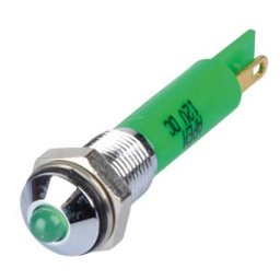 APEM APM Q6P1C G12E - Indicator LED, 12 V DC, 6 mm, FASTON, green/BrC