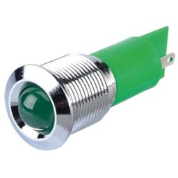 APEM APM Q16P1C G220E - Indicator LED, 220 V AC, 16 mm, FASTON, green/BrC