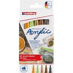 EDDING 5300/5NA - Acrylic marker, 1 mm-2 mm, natural, pack of 5