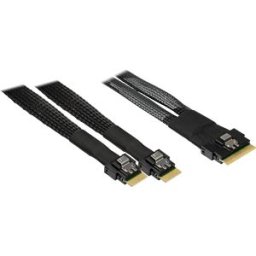 INTER-TECH IT88885662 - SlimSAS SFF-8654 8i > 2x MiniSAS SFF-8654 4i, 0.7 m
