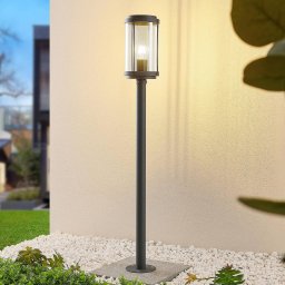 Lindby Ojali path light, round, dark grey