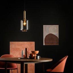 Lucide Joanet hanging light, smoked glass, 1-bulb