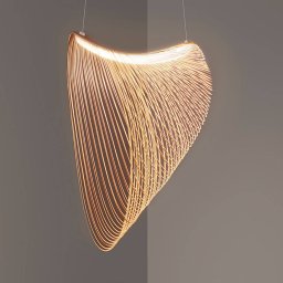 Luceplan Illan LED wooden pendant lamp, dimmable, Ø 100 cm