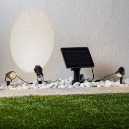 Lindby LED ground spike light Malida, set of 3, black