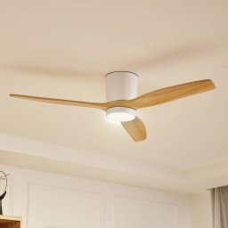 Lucande Faipari LED ceiling fan, white, DC, quiet, 132cm